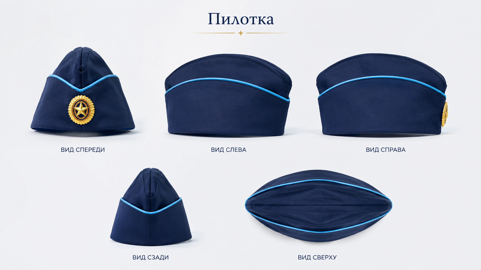 Пилотка Космического класса с разных сторон
